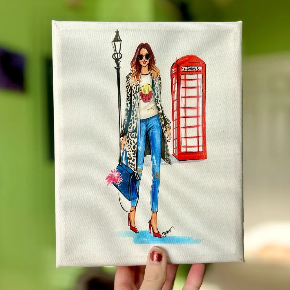 Paris London Fashion Shabby Chic Woman Canvas Wall Hanging Art Decor - Picture 4 of 6